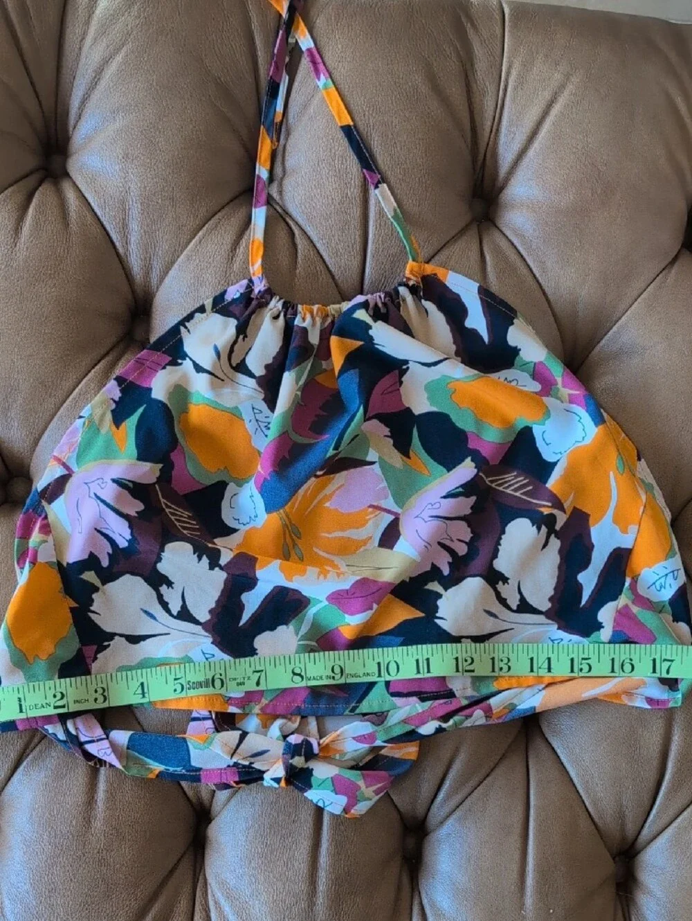 Floral Adjustable Halter Set With Wide Leg Pants  in Multicolor Floral Garden
